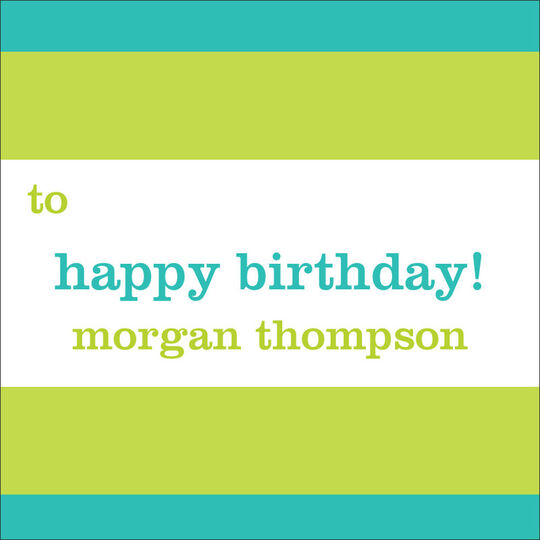 Turquoise and Green Striped Enclosure Cards